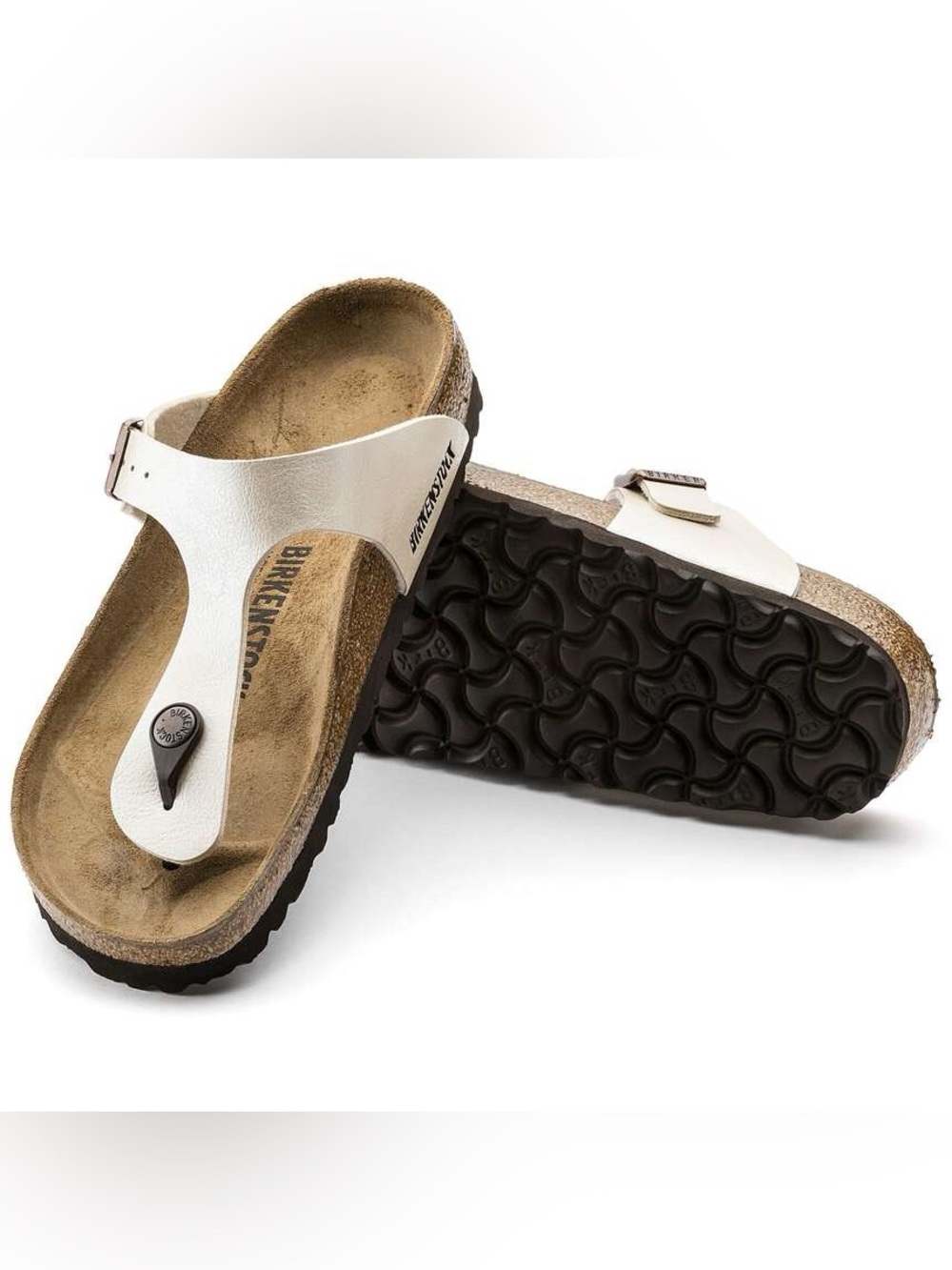 Birkenstock White Pearl Gizeh Thong Sandal New in Box size EU 40 - US 9/9.5